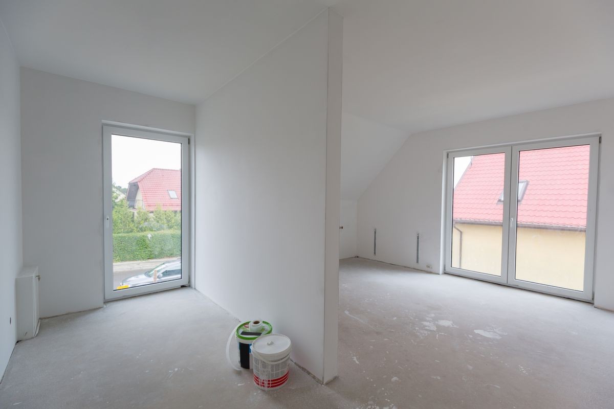 House interior at painting and renovation